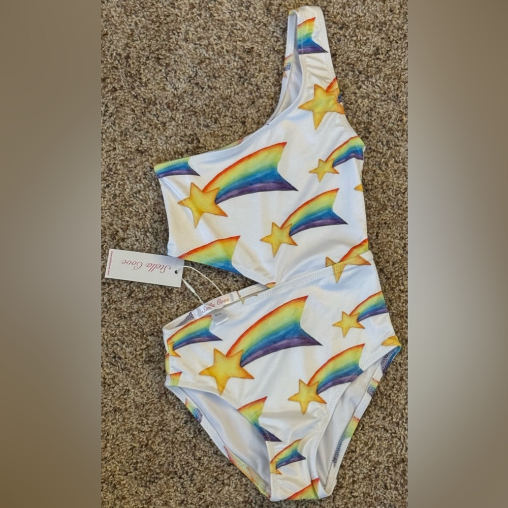 NWT and in Plastic Stella Cove Girls 4 yrs Shooting Stars Side Cut Swimsuit - Picture 10 of 11